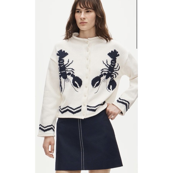 J.CREW Sweaters - J. Crew S 2025 Rollneck™ cardigan with lobster intarsia CT963 $198